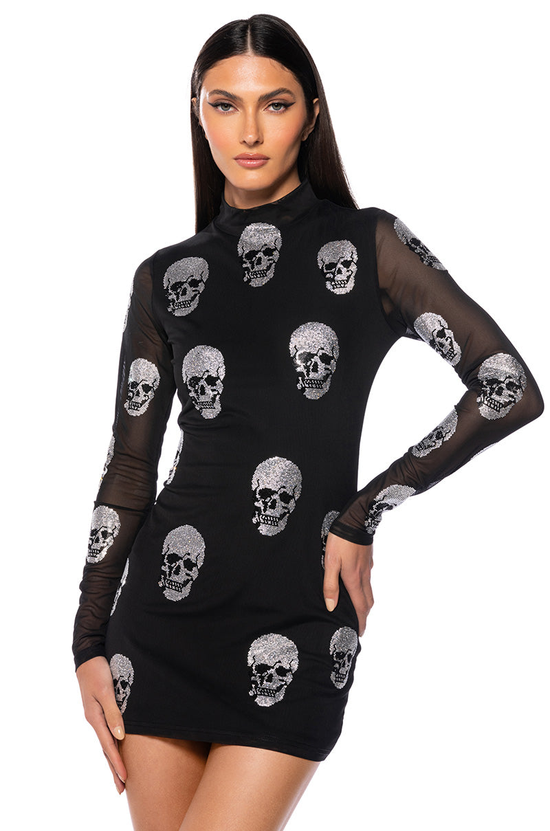 Bare Bones Embellished Mini Dress