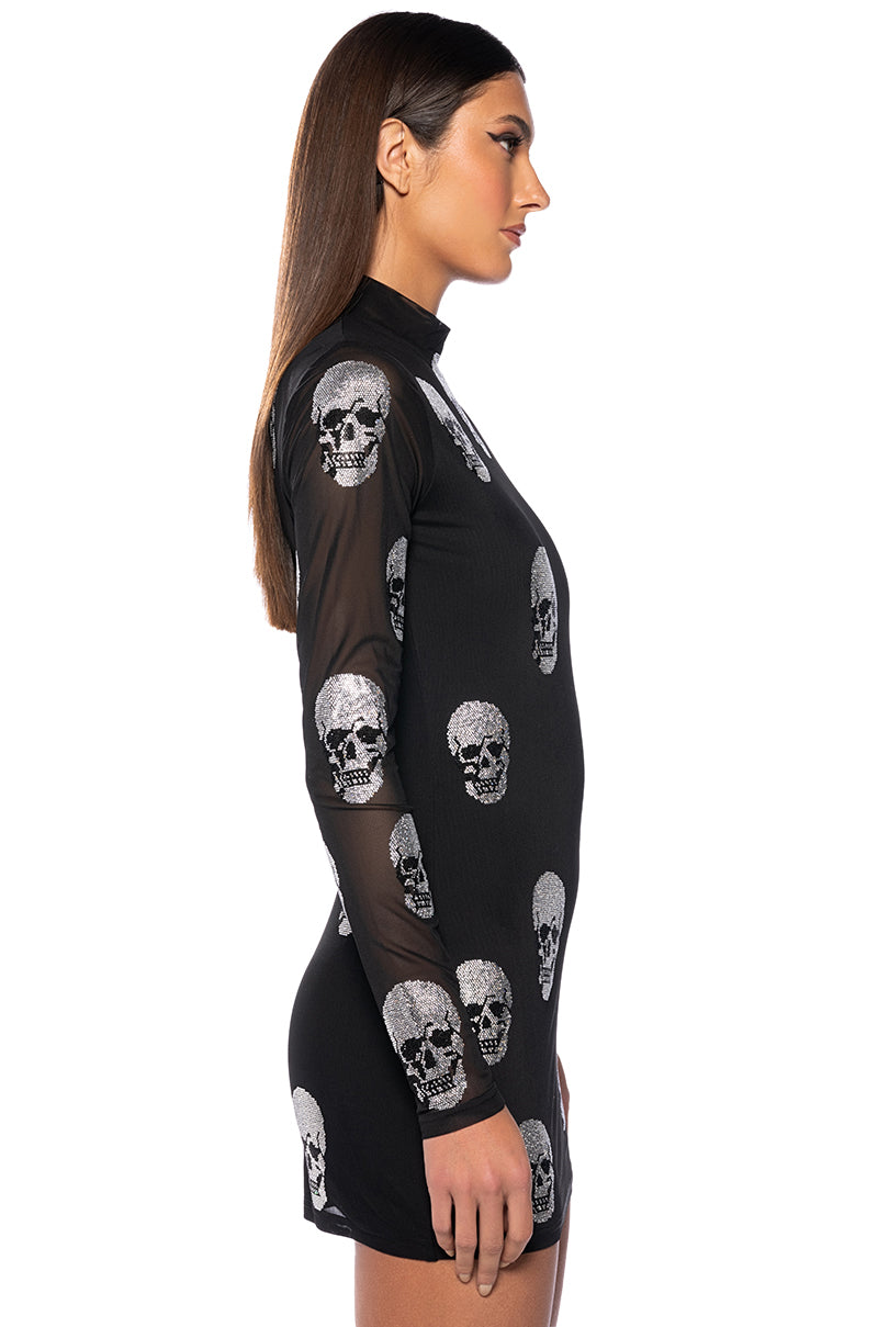 Bare Bones Embellished Mini Dress