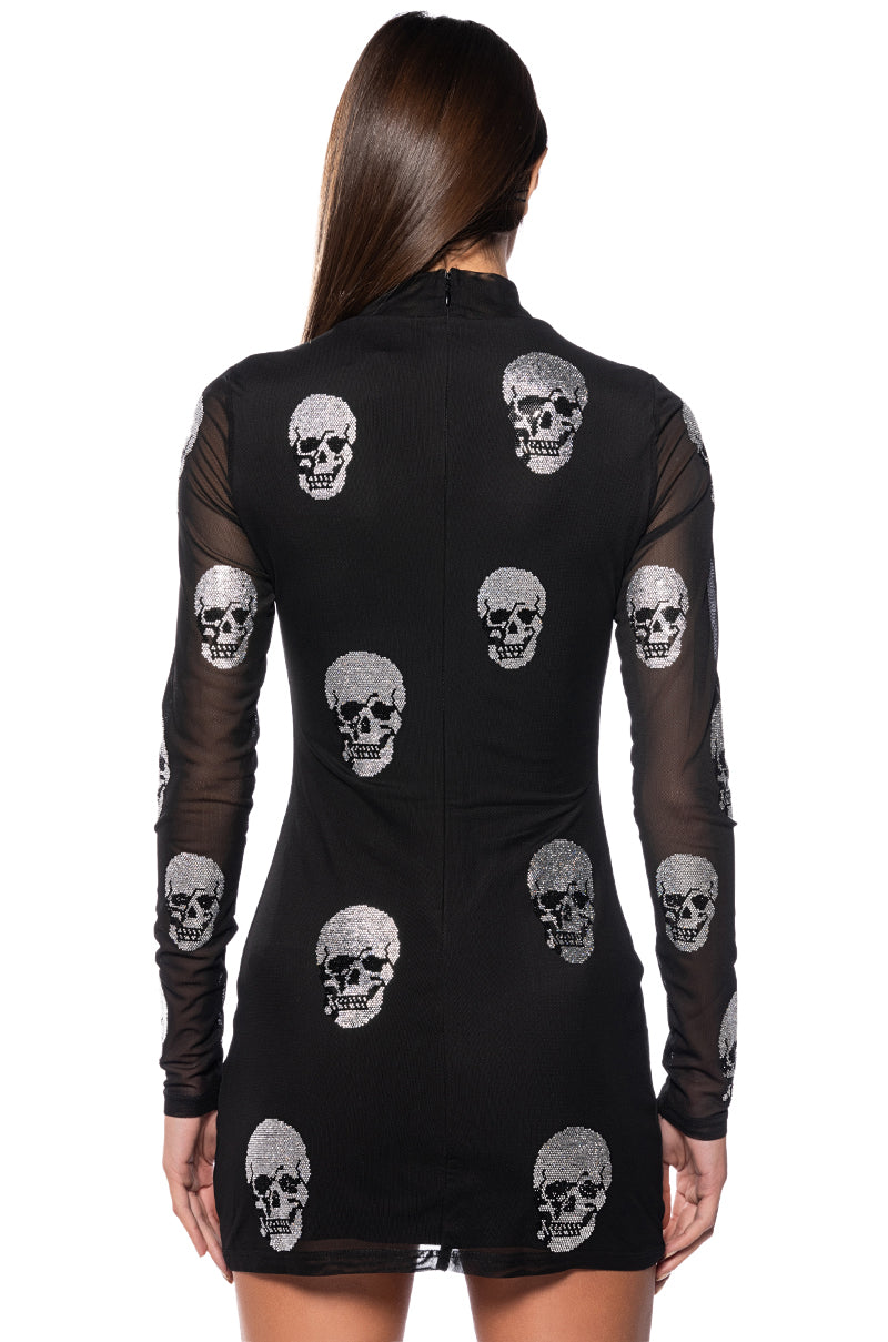 Bare Bones Embellished Mini Dress