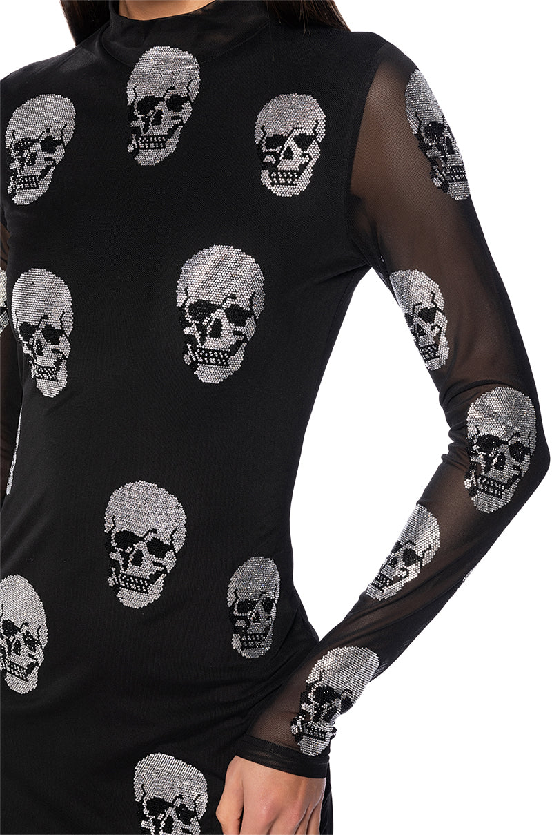 Bare Bones Embellished Mini Dress