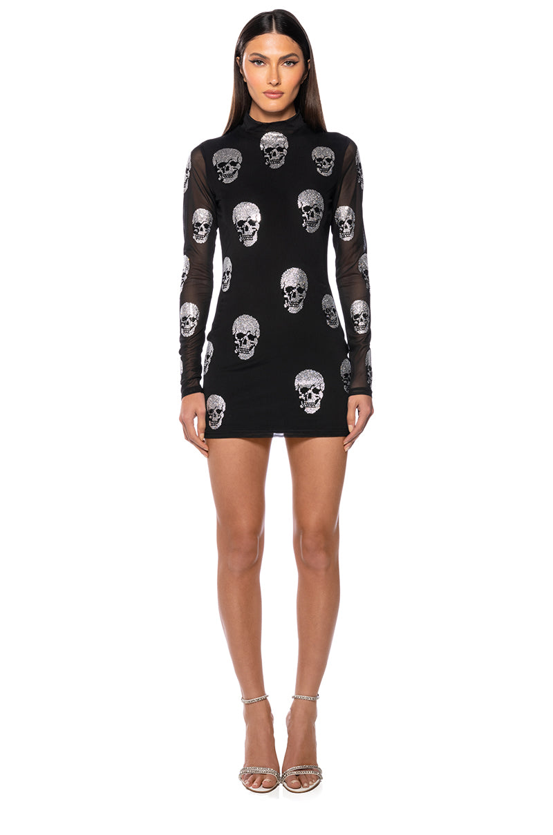 Bare Bones Embellished Mini Dress
