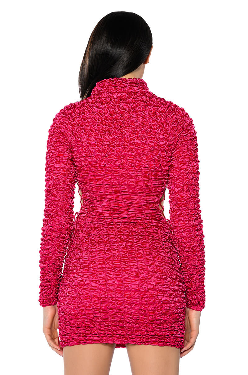 Beautiful Soul Bubble Stretch Long Sleeve Mini Dress