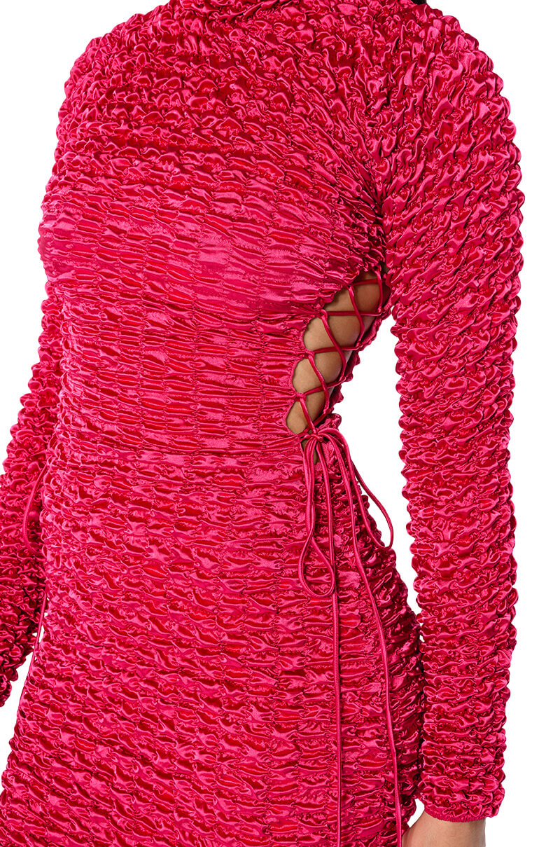 Beautiful Soul Bubble Stretch Long Sleeve Mini Dress