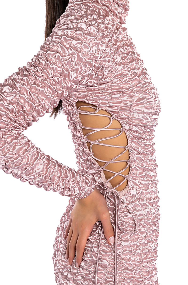 Beautiful Soul Bubble Stretch Long Sleeve Mini Dress