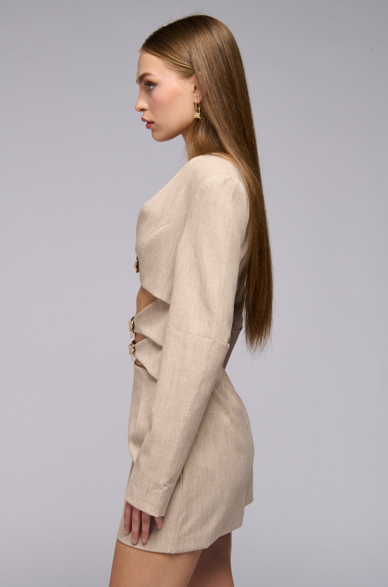 Buckle Up Baby Suiting Mini Dress