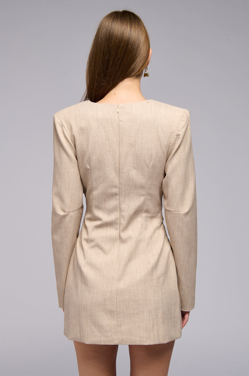 Buckle Up Baby Suiting Mini Dress