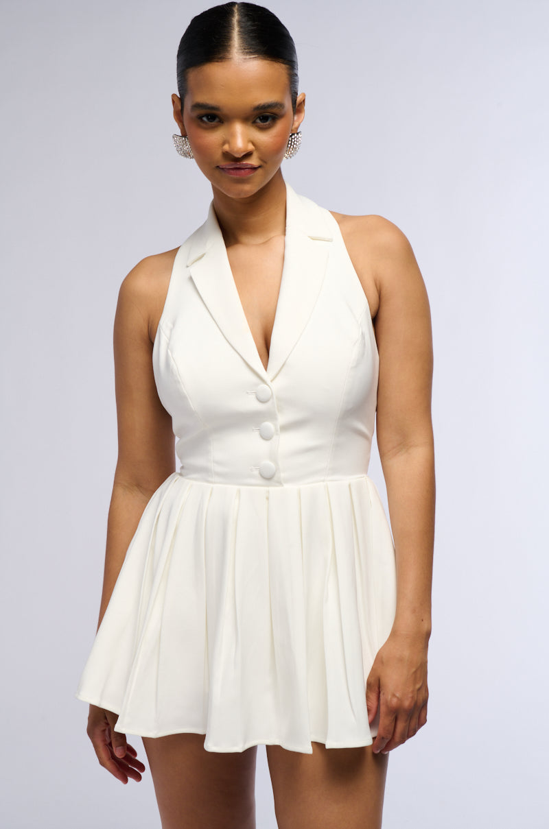 Business At 4 Tennis At 5 Pleated Mini Dress