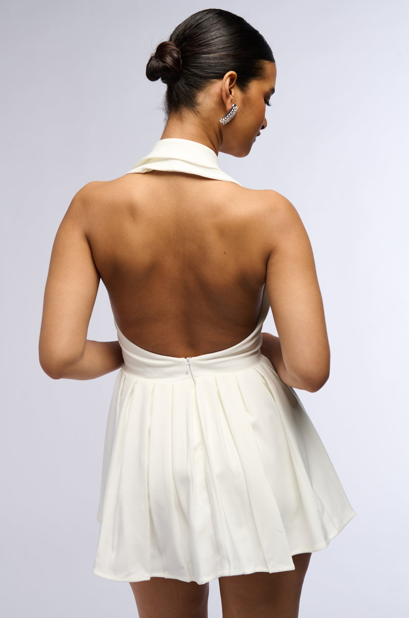 Business At 4 Tennis At 5 Pleated Mini Dress