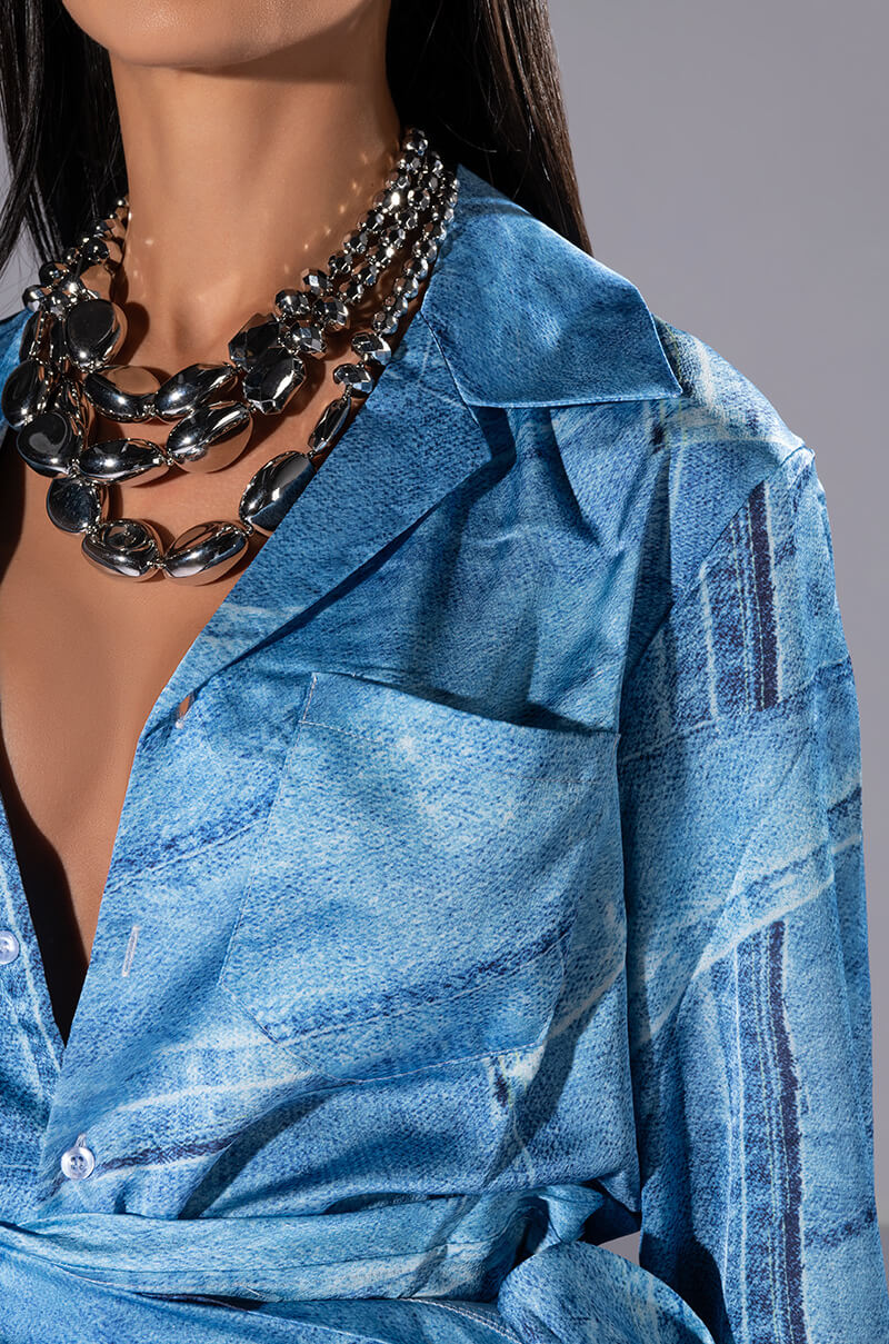 Call It What You Want Faux Denim Dress