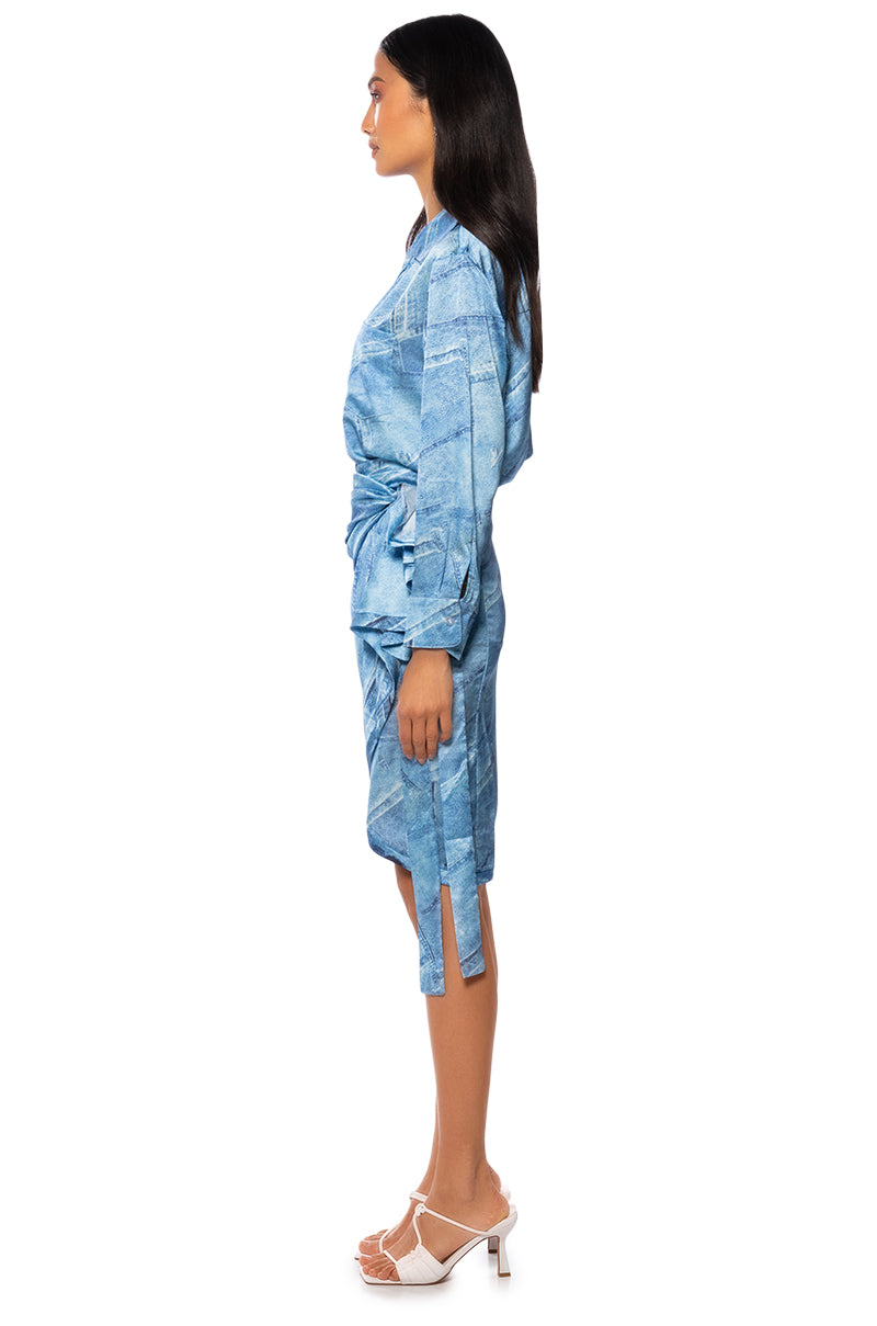 Call It What You Want Faux Denim Dress