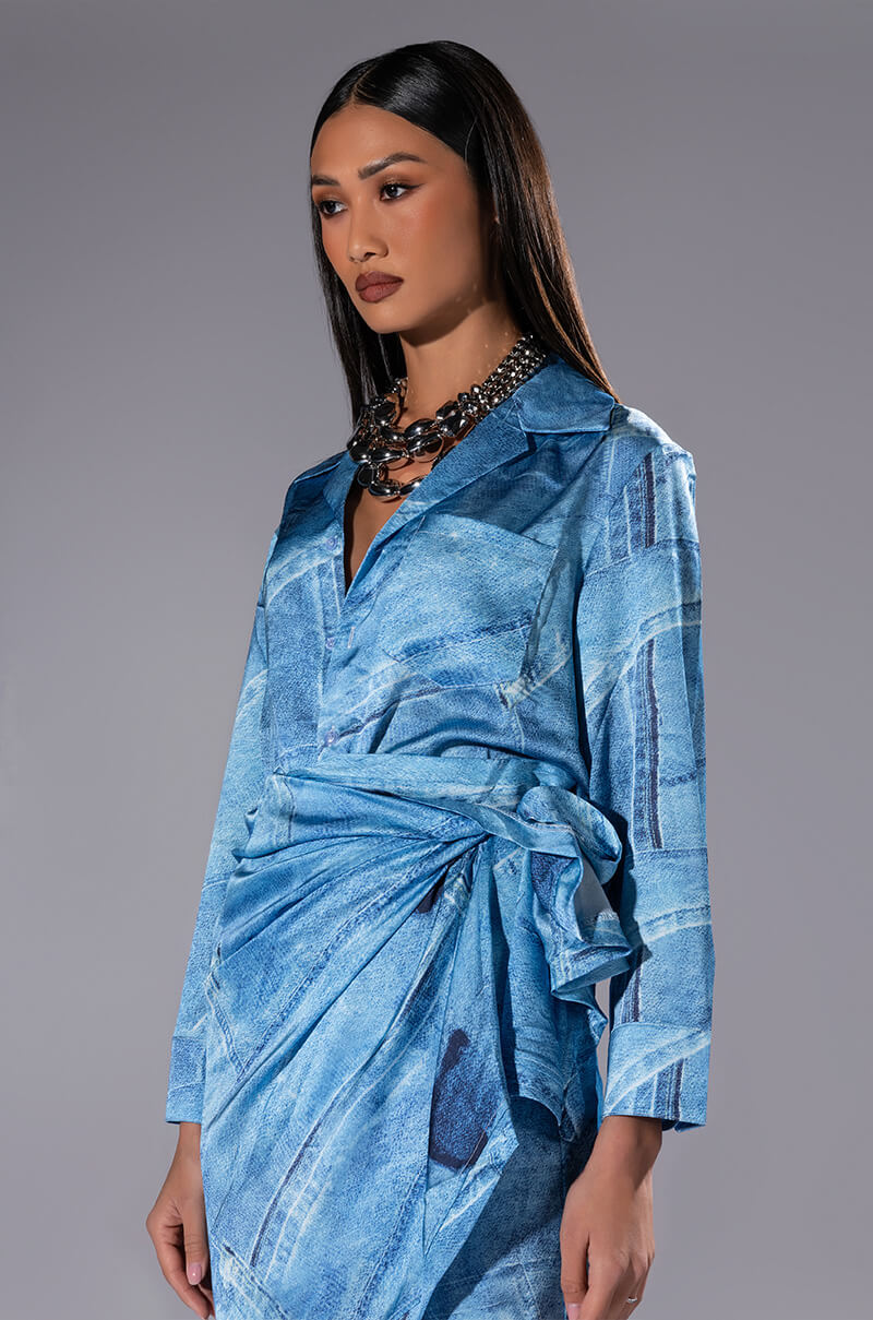 Call It What You Want Faux Denim Dress