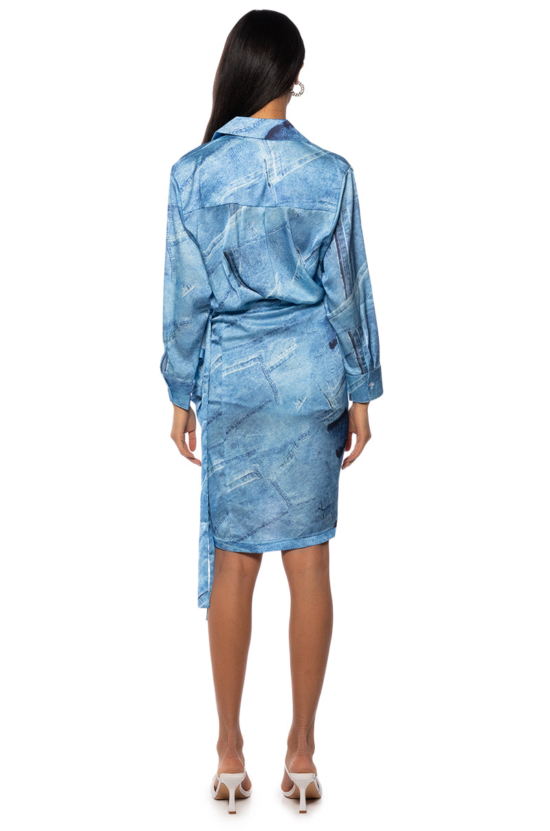 Call It What You Want Faux Denim Dress