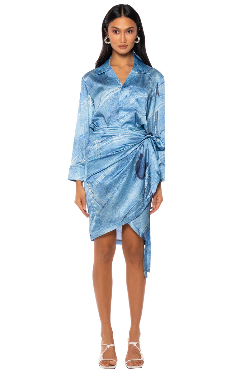 Call It What You Want Faux Denim Dress