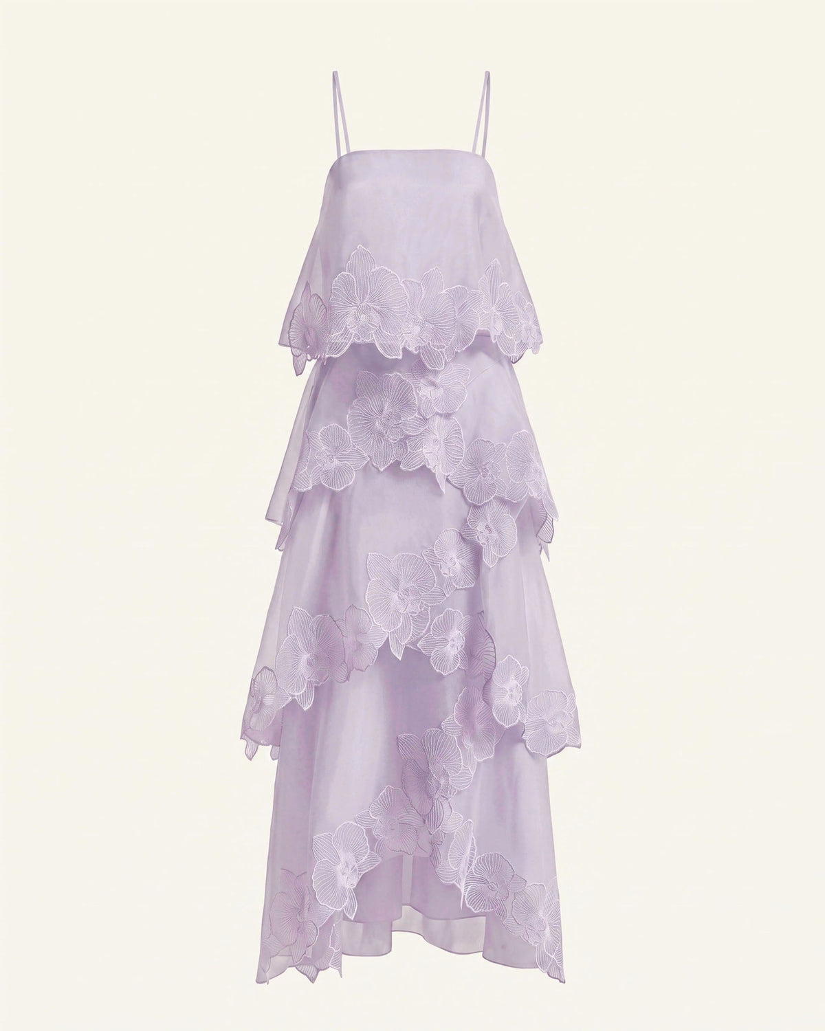 Orchid Embroidered Layered Maxi Dress - Light Purple