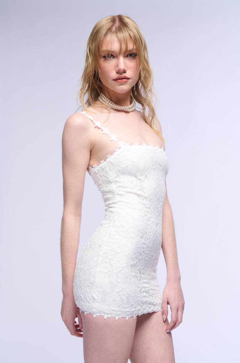 Cute As A Button Lace Mini Dress