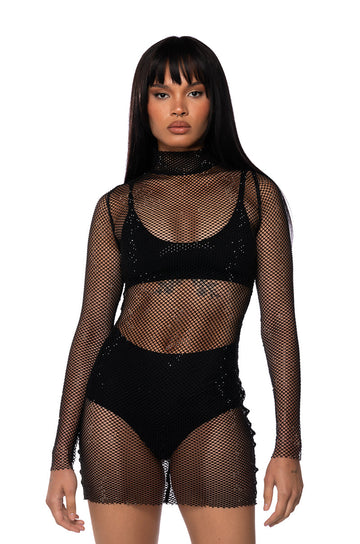 Dazzle You Rhinestone Mini Dress