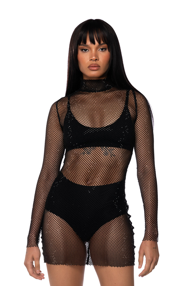 Dazzle You Rhinestone Mini Dress