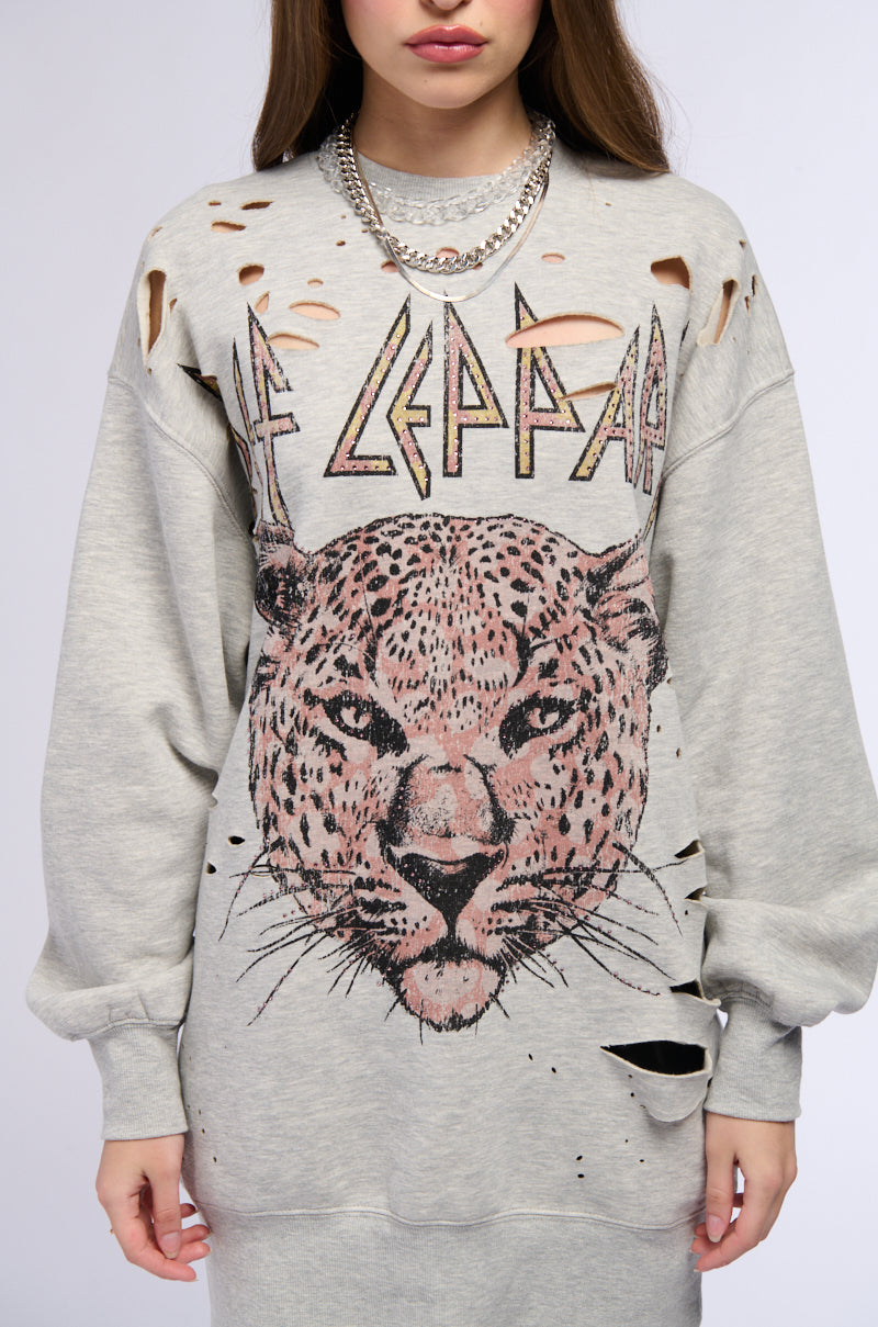 Def Leppard Annual Long Sleeve Sweatshirt Dress