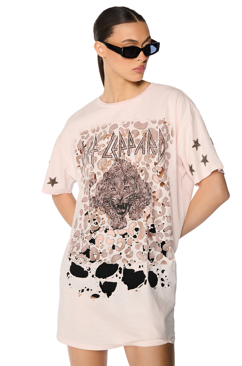 Def Leppard Oversized Shirt Dress