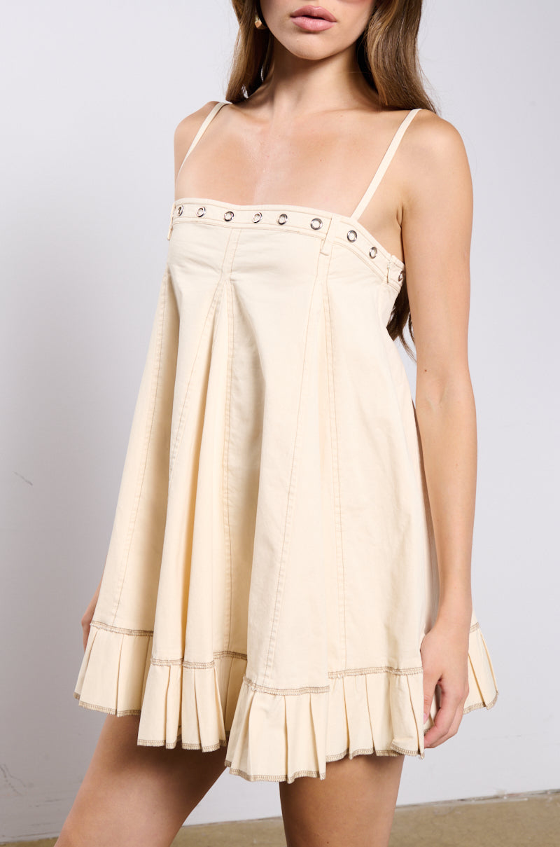Pleated Up Mini Dress