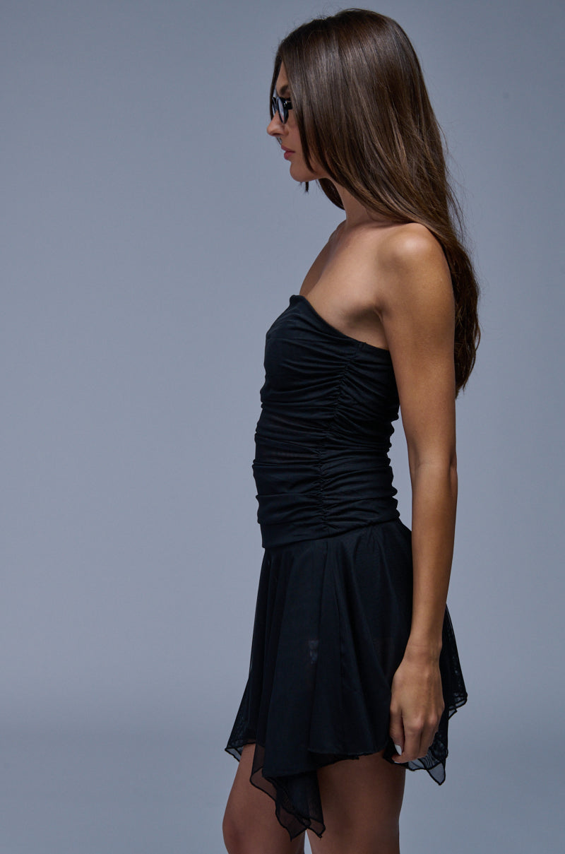 Drop It Low Mesh Mini Dress