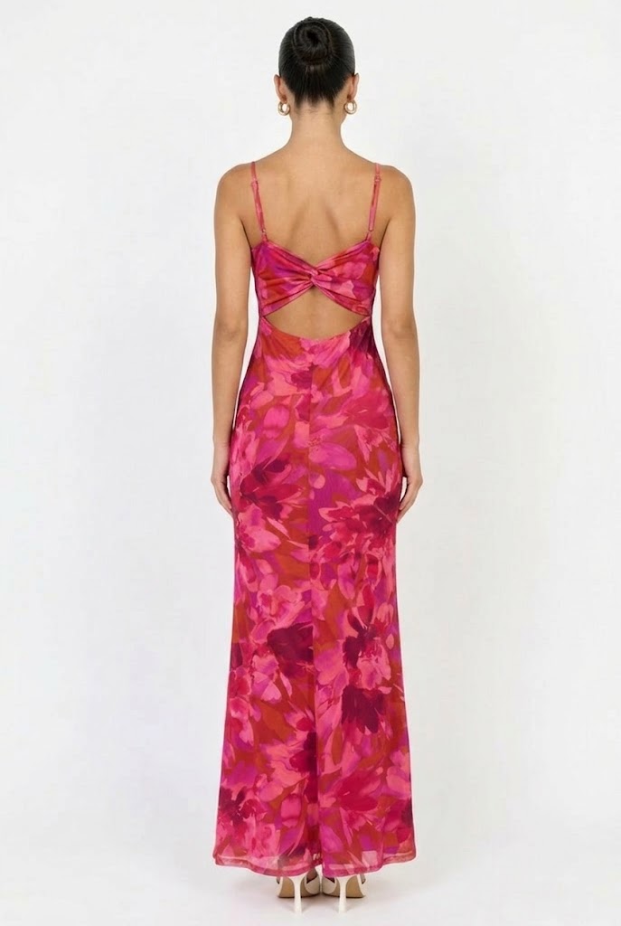 Nerida Twist Back Floral Maxi Dress