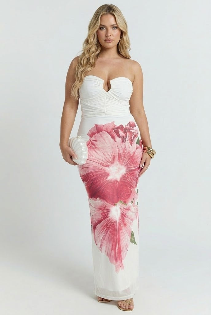 Lahita Hibiscus Midi Dress