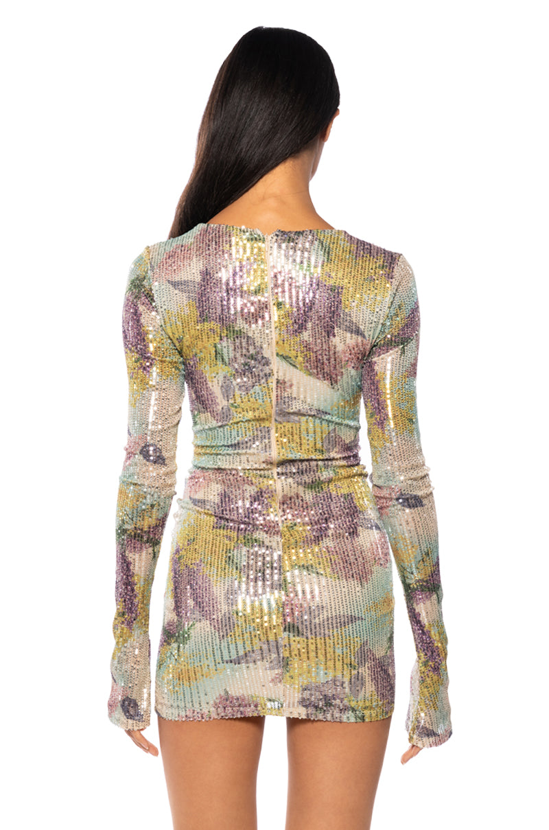 Evelyn Retro Sequin Mini Dress