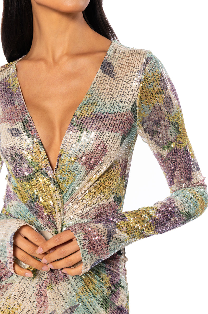Evelyn Retro Sequin Mini Dress