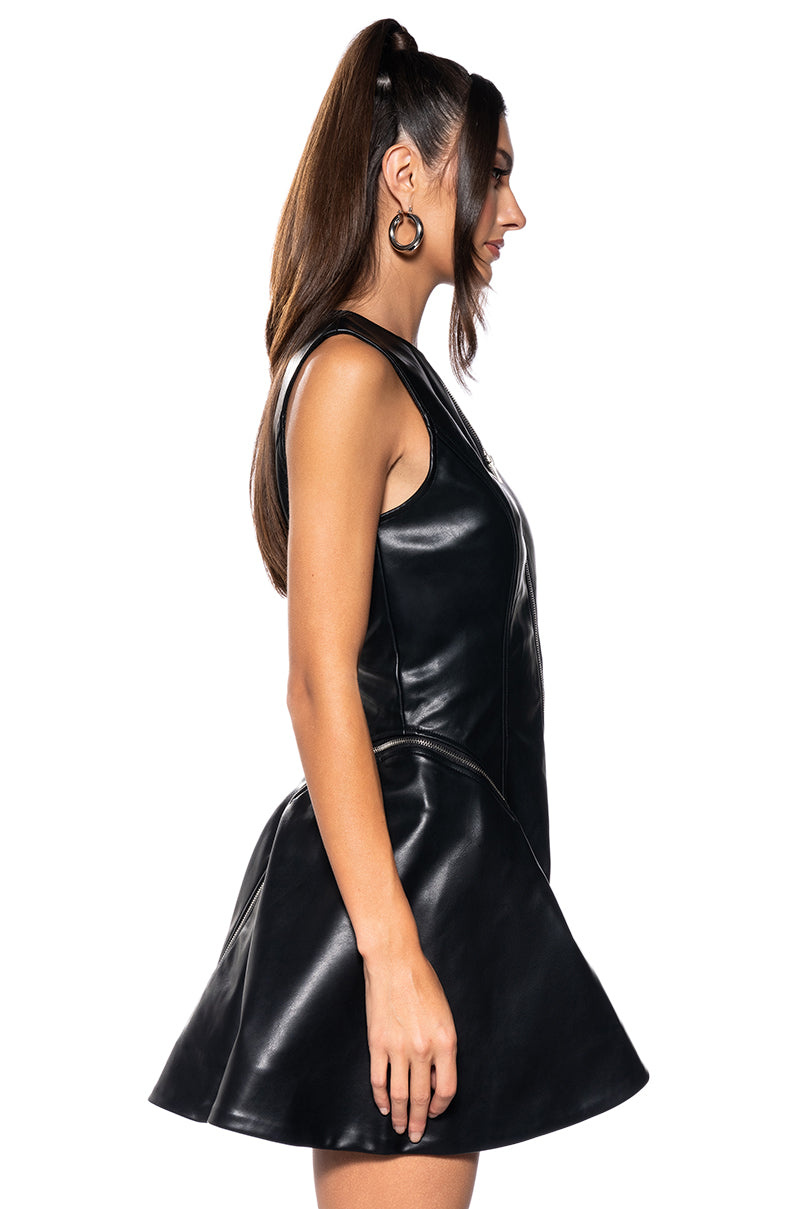 Every Which Way Zipper Mini Dress