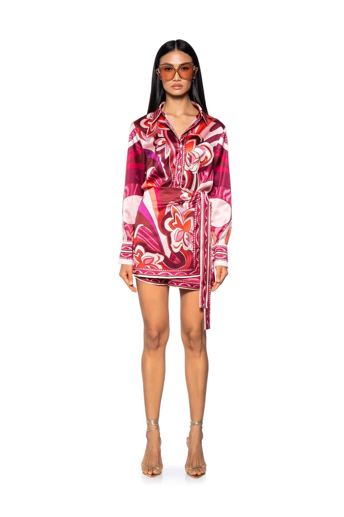 Feeling Otherworldly Printed Top And Skirt Set