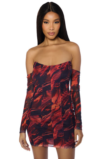 Fire Me Up Mesh Mini Dress