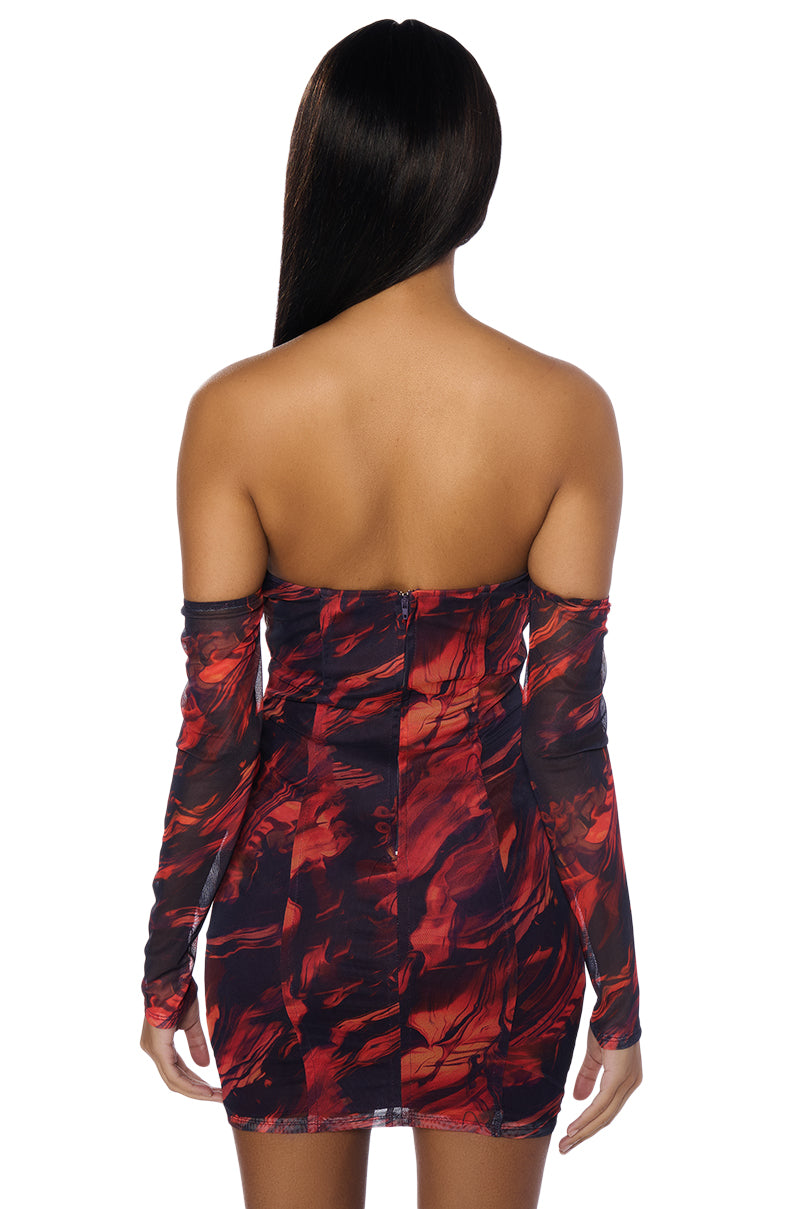Fire Me Up Mesh Mini Dress