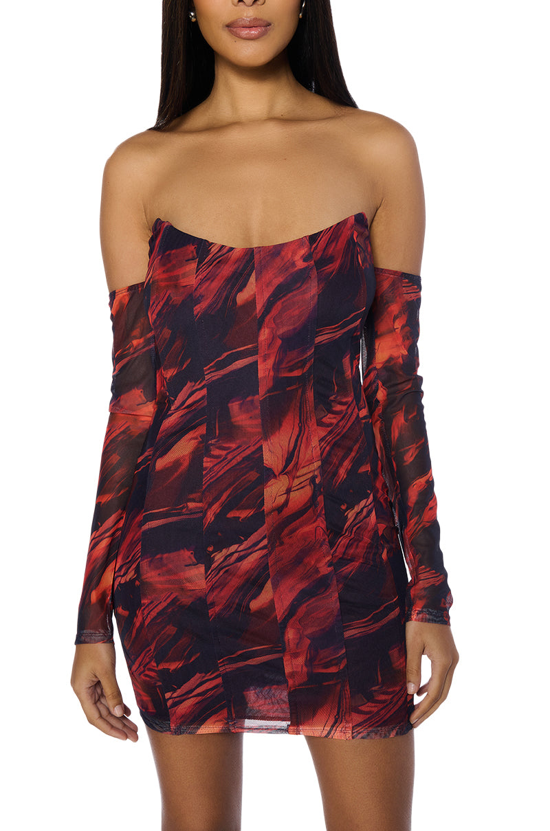 Fire Me Up Mesh Mini Dress