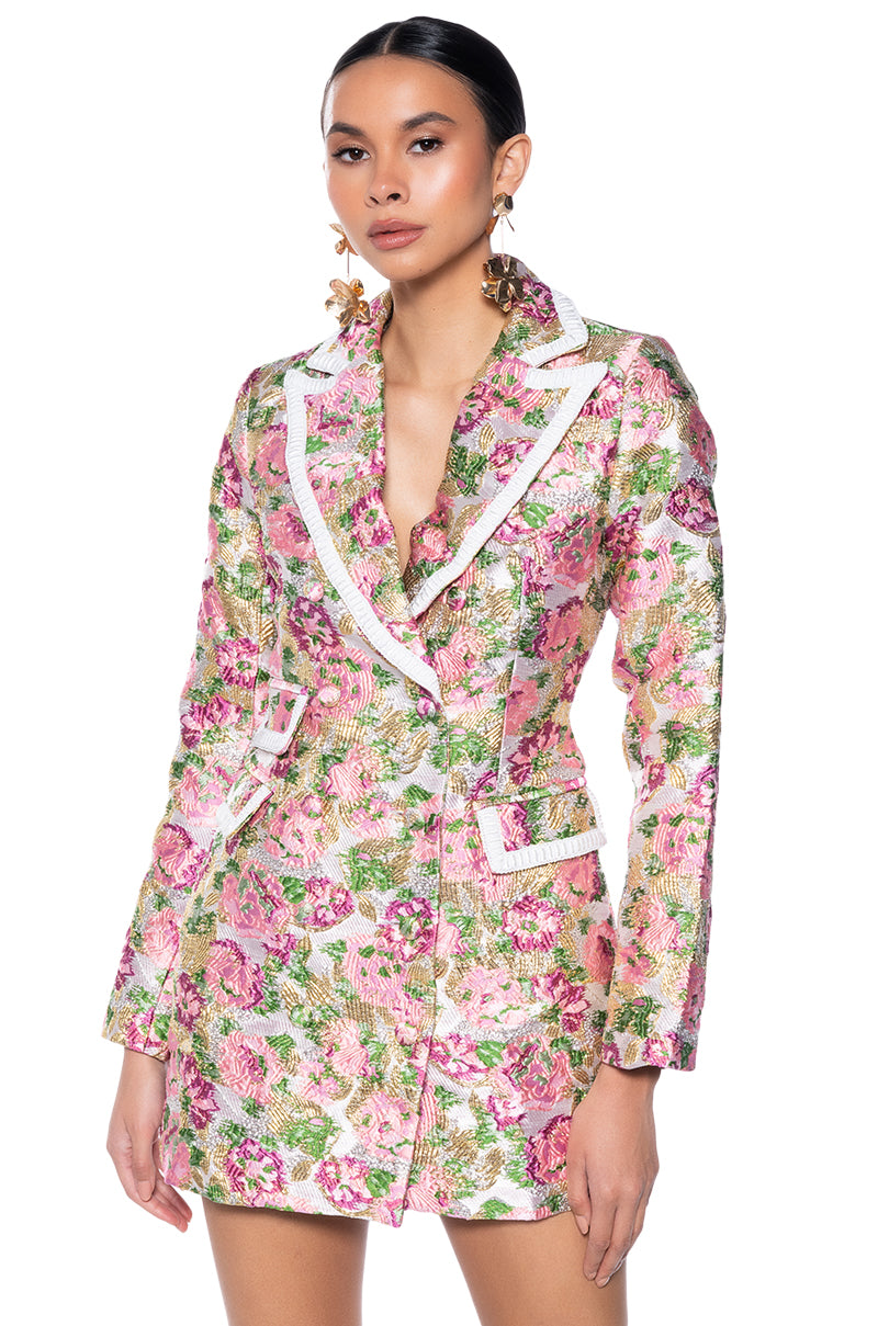 Floral Dreams Brocade Suit Dress