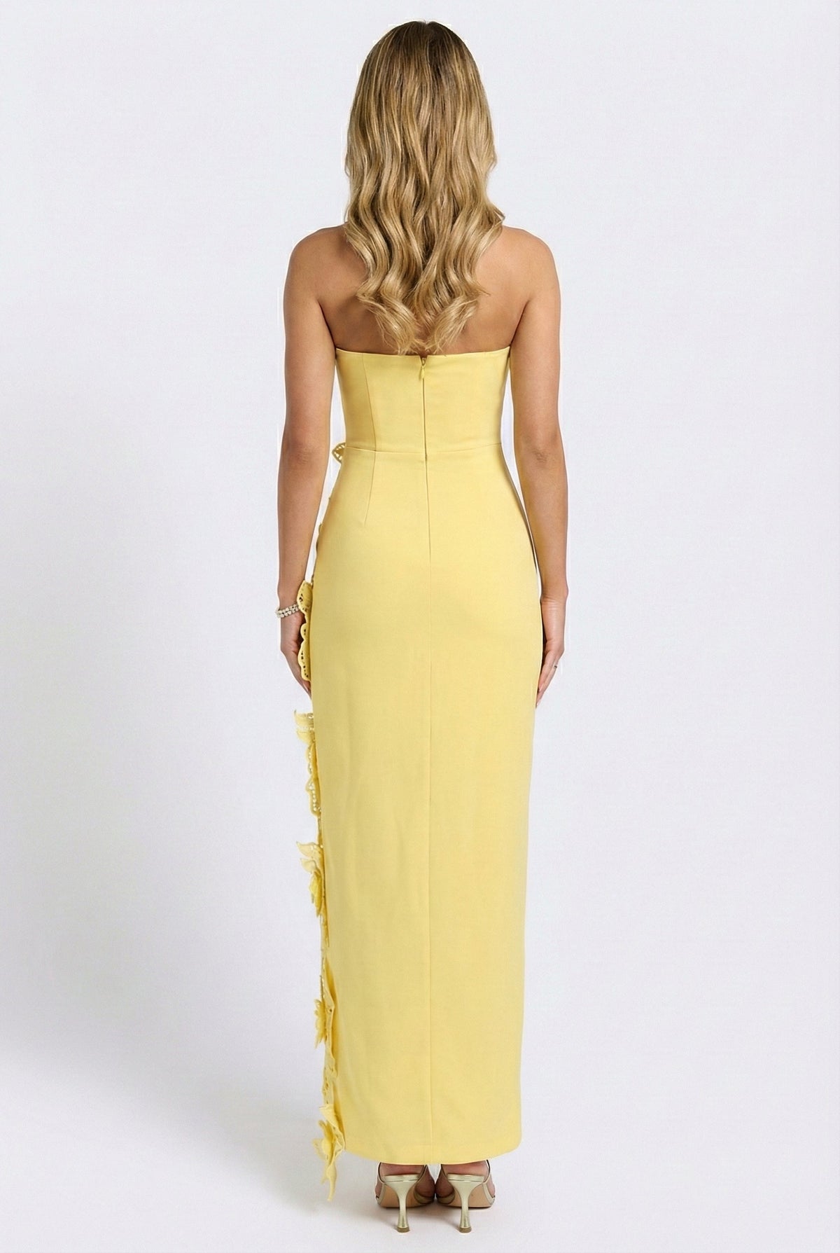 Éloise Floral Appliqué Column Maxi Dress