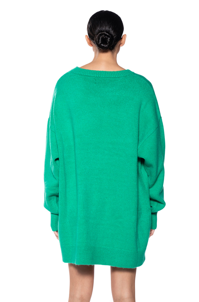 Hot Damn Long Sleeve Sweater Dress