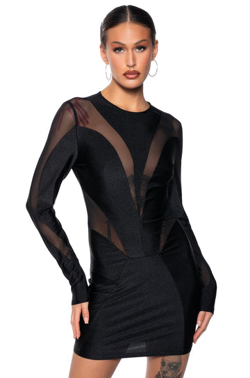 Imagine Me Mesh Cutout Mini Dress