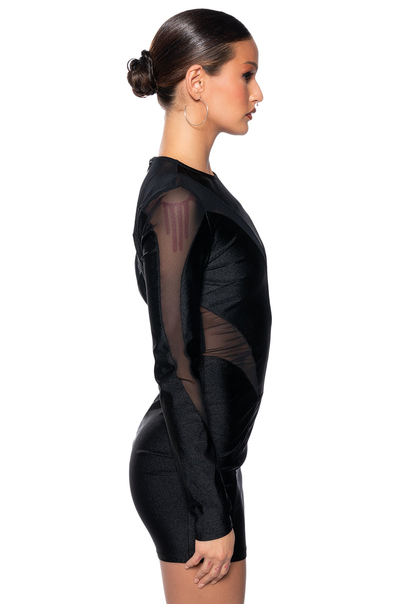 Imagine Me Mesh Cutout Mini Dress