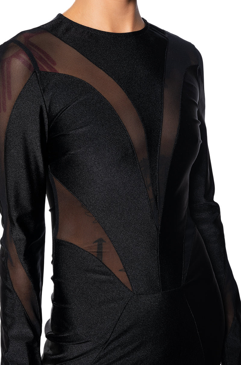 Imagine Me Mesh Cutout Mini Dress