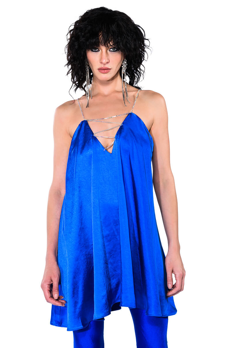 Inez Sleeveless Trapeze Mini Dress