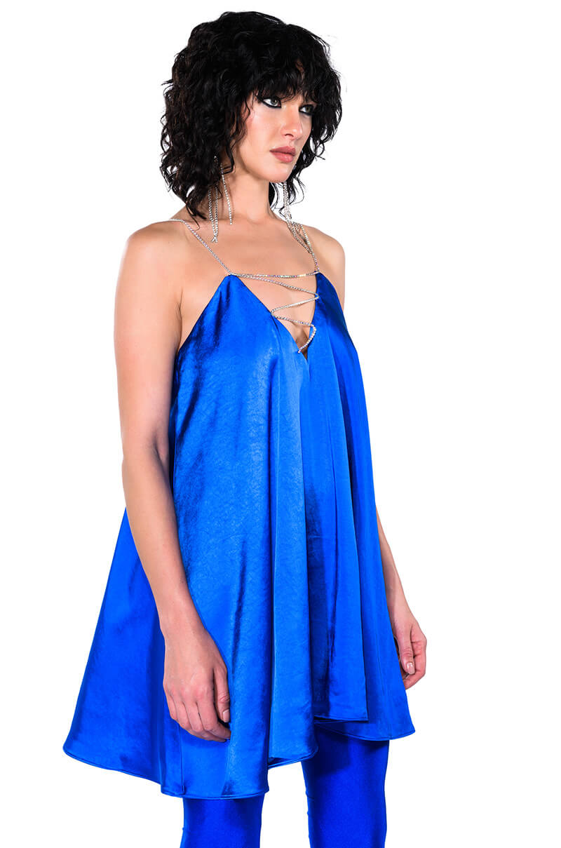 Inez Sleeveless Trapeze Mini Dress