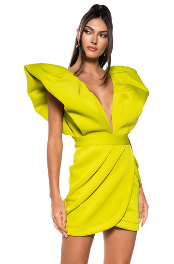 Irreplaceable Ruffle Sleeve Tulip Hem Mini Dress