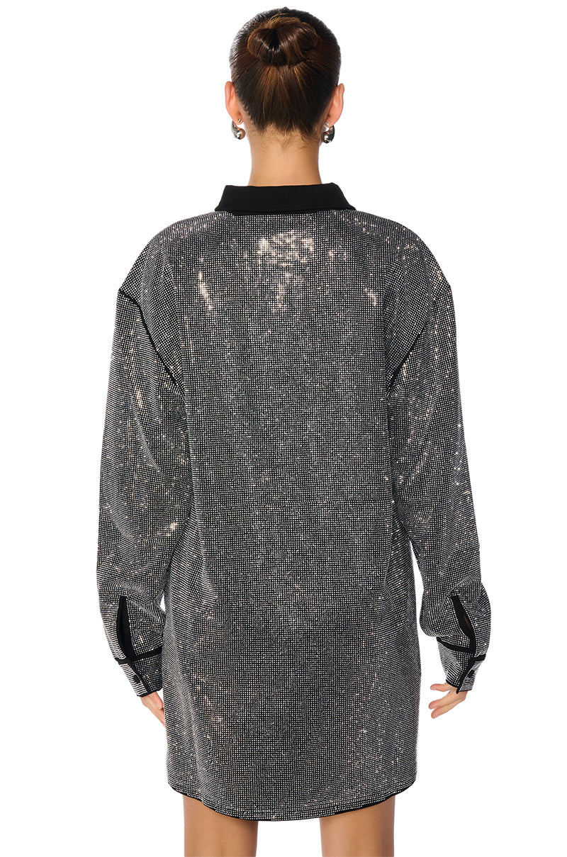 Its A Party Embellished Mini Shirt Dress
