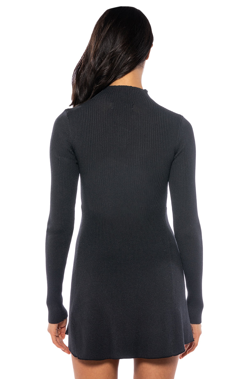 Jacie Mock Collar Knit Mini Dress