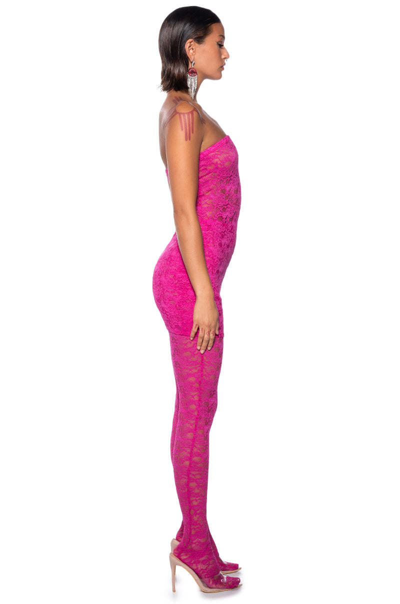Kara Lace Mini Dress And Tight Set
