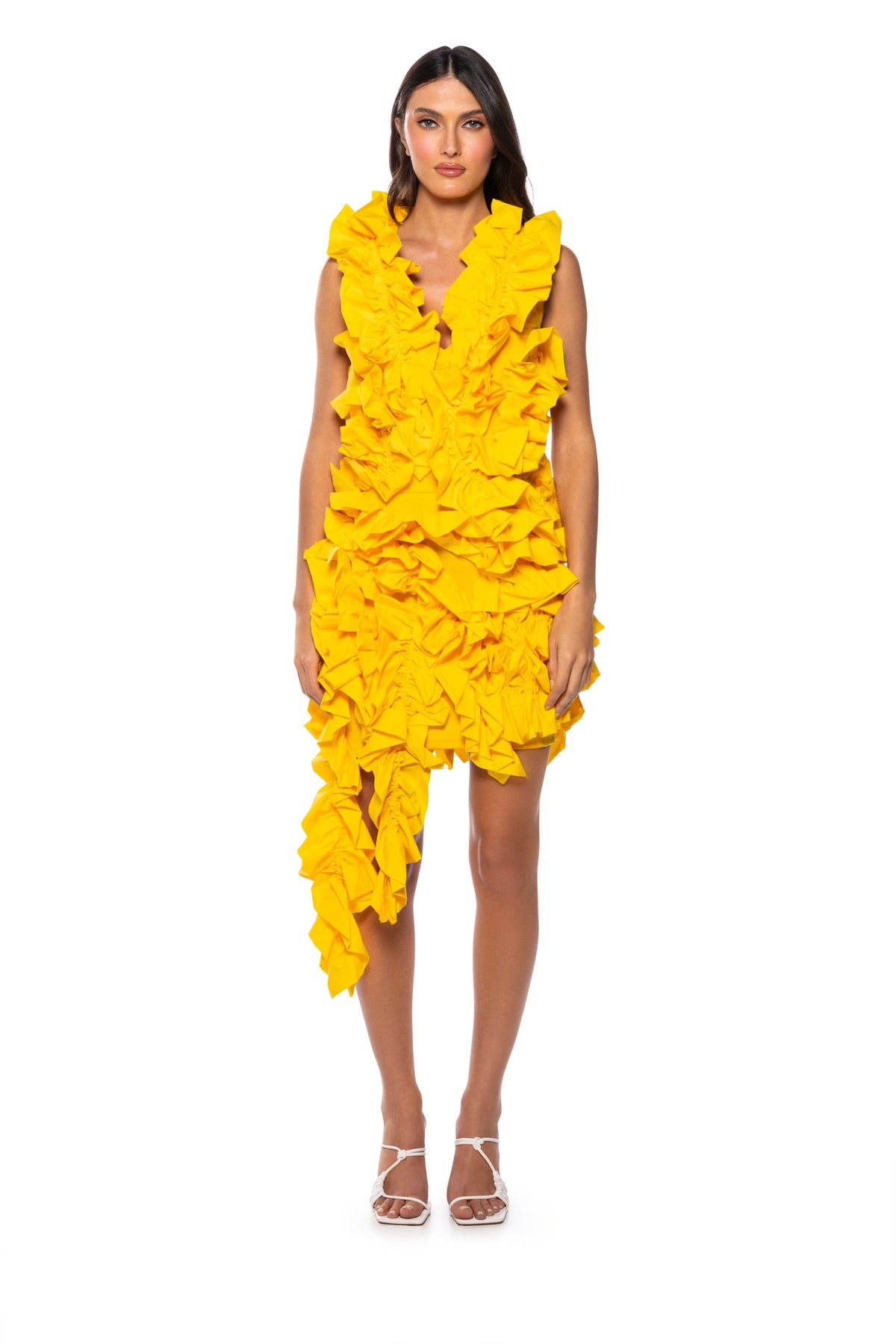 Kelsey Ruffle Open Back Mini Dress