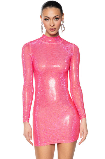 Lets Go Party Rhinestone Mini Dress
