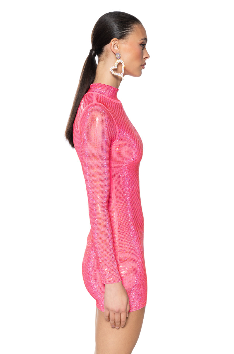 Lets Go Party Rhinestone Mini Dress