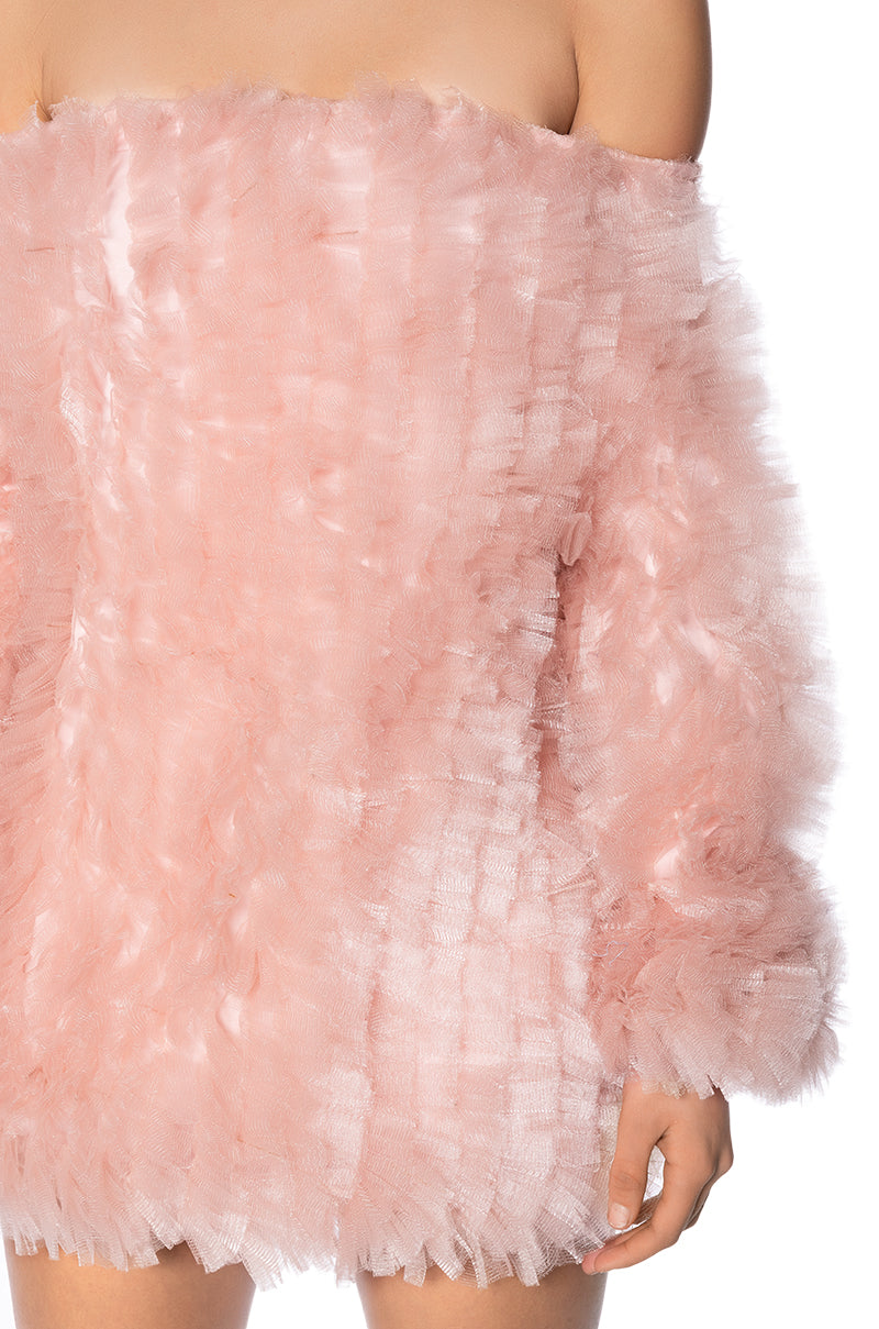 Loofah Off The Shoulder Mini Dress